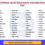 Clothes and Garment vocabulary list - wordscoach.com
