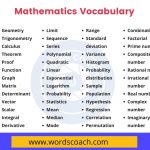 Mathematics Vocabulary - wordscoach.com