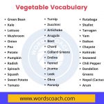 Vegetable Vocabulary - wordscoach.com