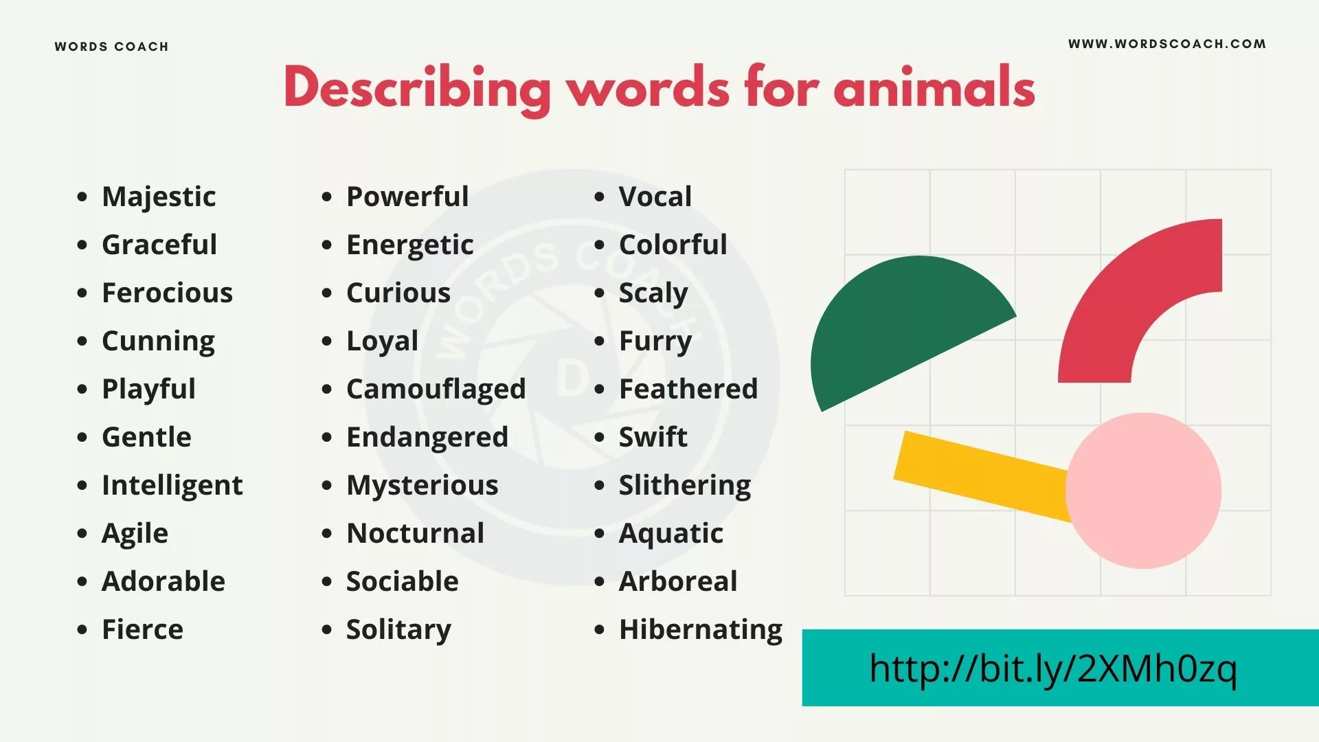 Describing Words For Animals Word Coach