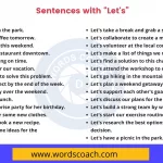 Sentences with Let's - wordscoach.com
