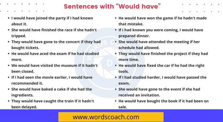 Sentences With Would Have Word Coach