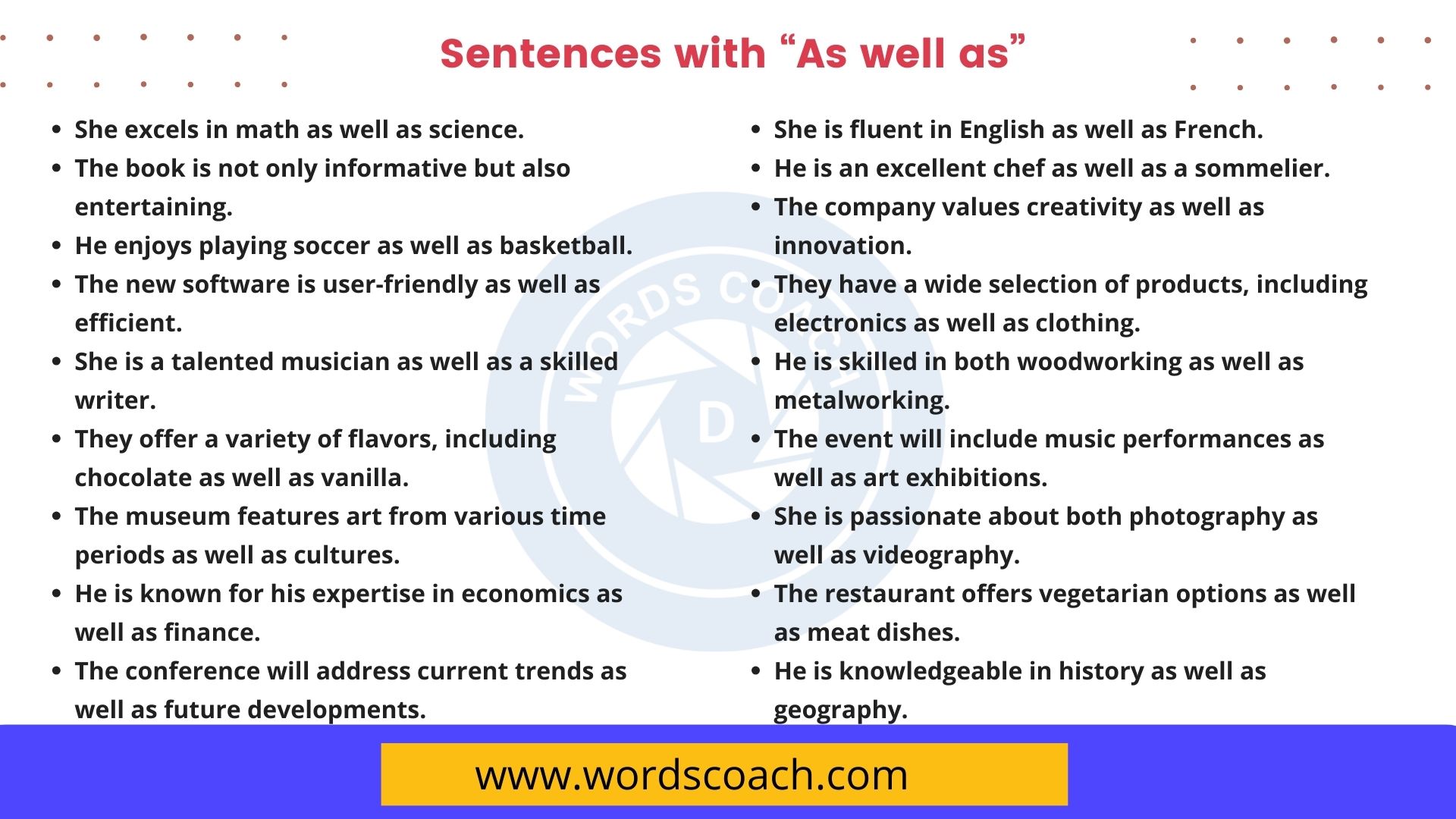 200 Sentences With As Well As Word Coach