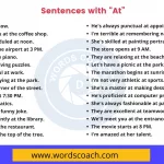 Sentences with At - wordscoach.com