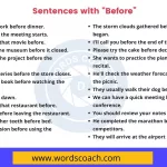 Sentences with Before - wordscoach.com