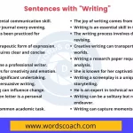 Sentences with Writing - wordscoach.com