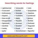 Describing words for feelings - wordscoach.com