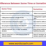 Difference Between Some Time or Sometime - wordscoach.com