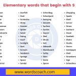 Elementary words that begin with S - wordscoach.com