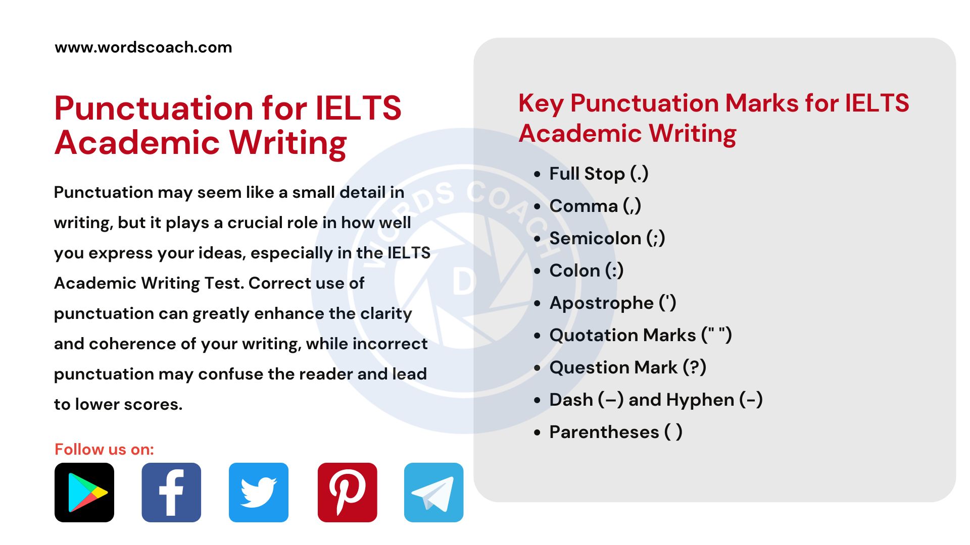 Punctuation for IELTS Academic Writing Word Coach