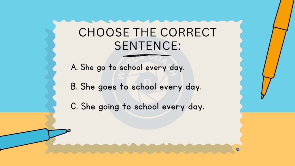 Basic Sentence Quiz - wordscoach.com